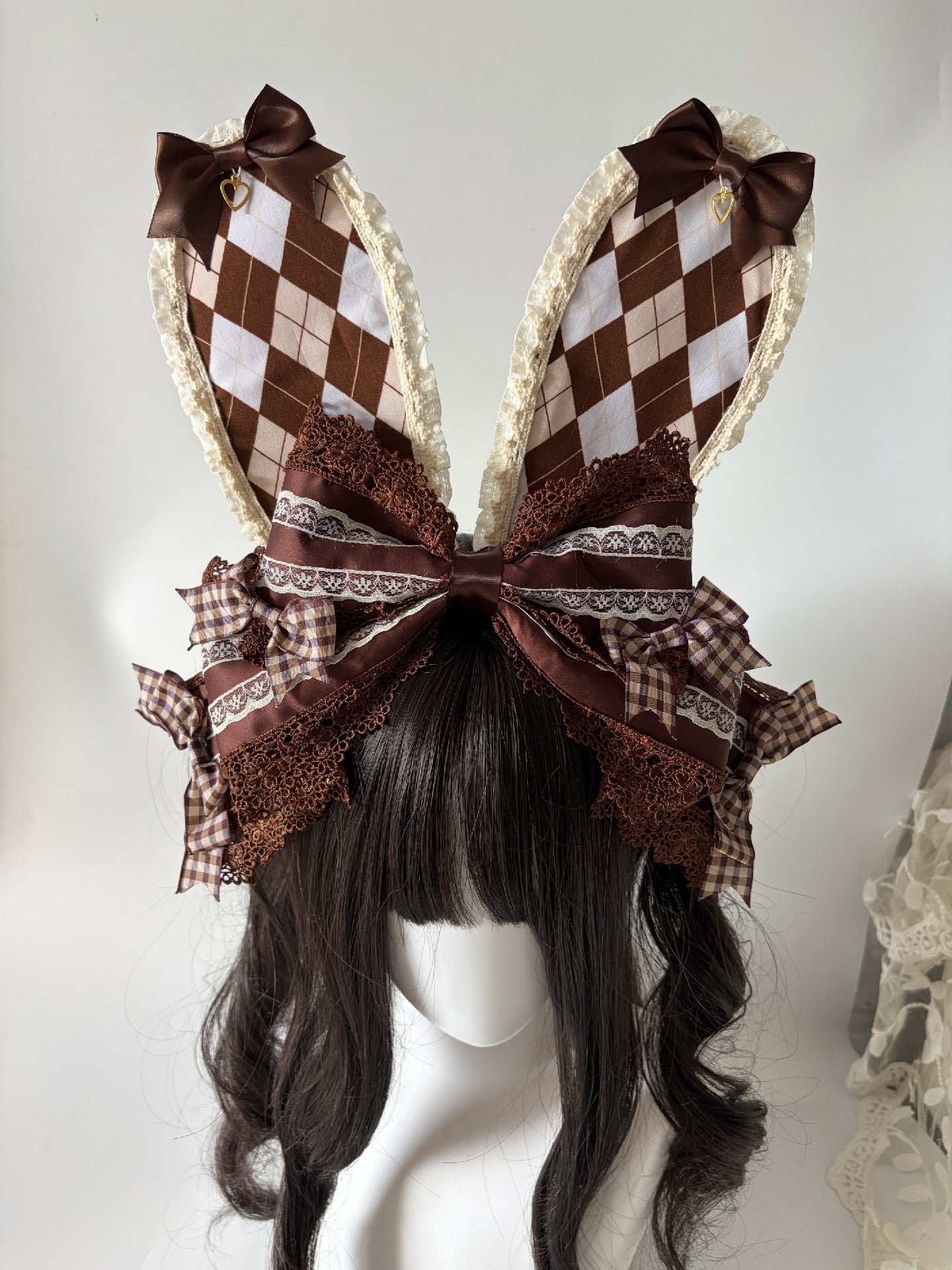 Chocolate Brown Rabbit Ear Bow Lolita Headband