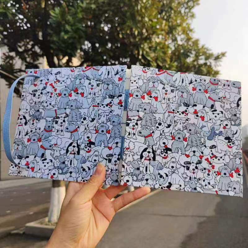19cm Square Handmade Watercolor Sketchbook with Dog Pattern Cover