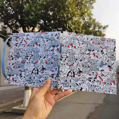 19cm Square Handmade Watercolor Sketchbook with Dog Pattern Cover