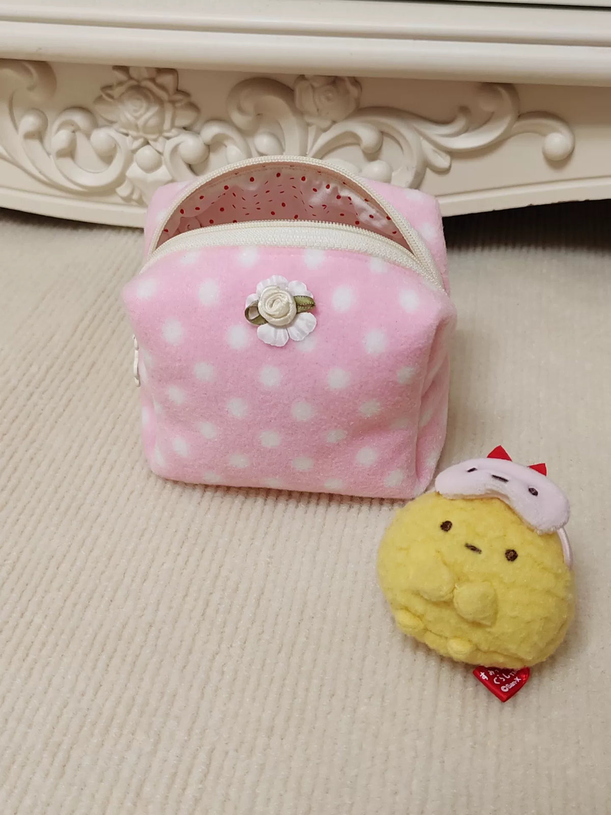 Pink Polka Dot Mini Makeup Pouch