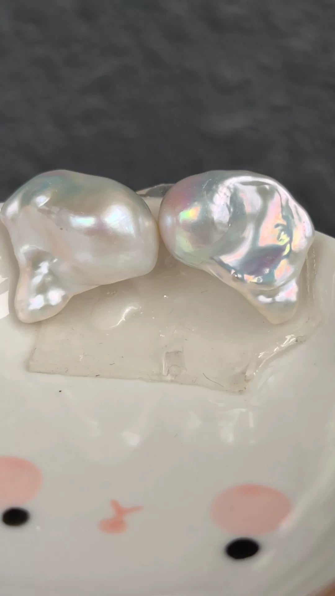 Coppia di perle barocco a forma coda di sirena