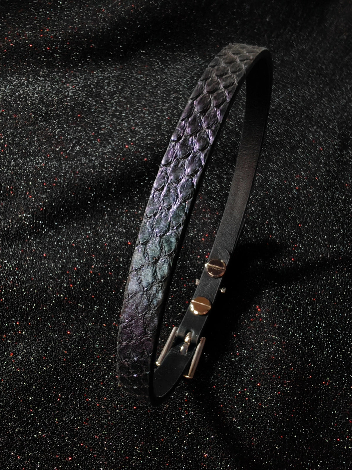 Green Purple Snake Scale Choker Bracelet