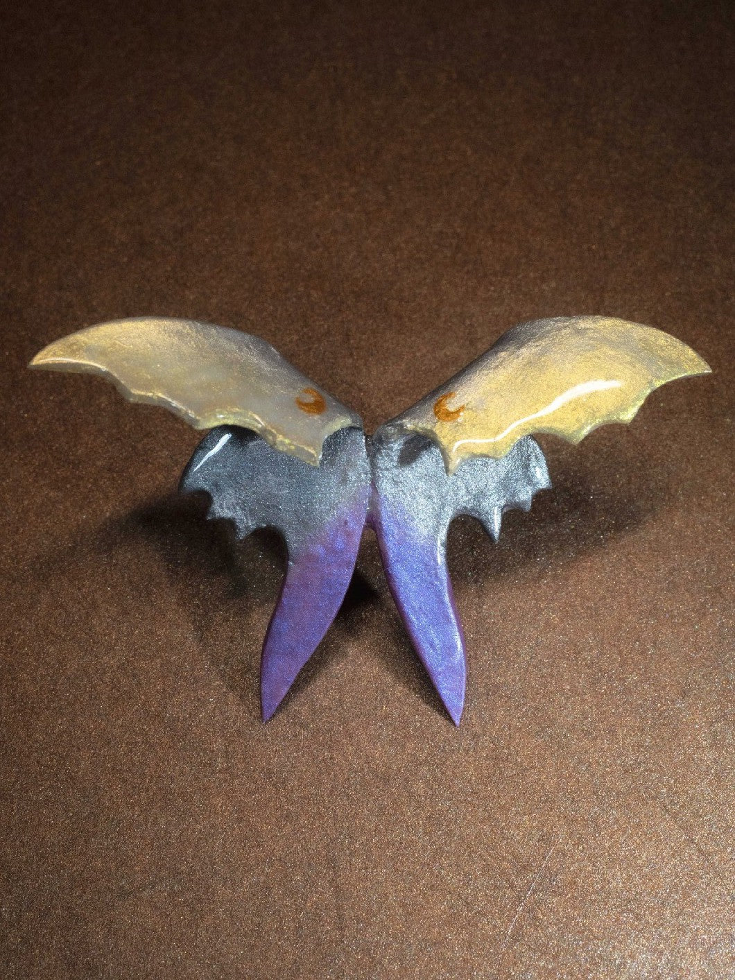 Moon Butterfly Iridescent Clay Ring