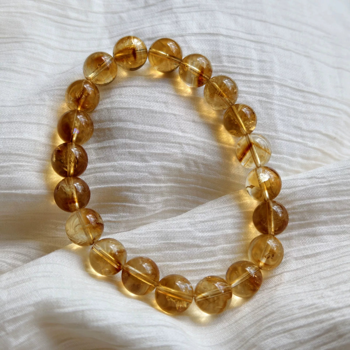 Natürliches Citrin-Perlenarmband 10,3mm