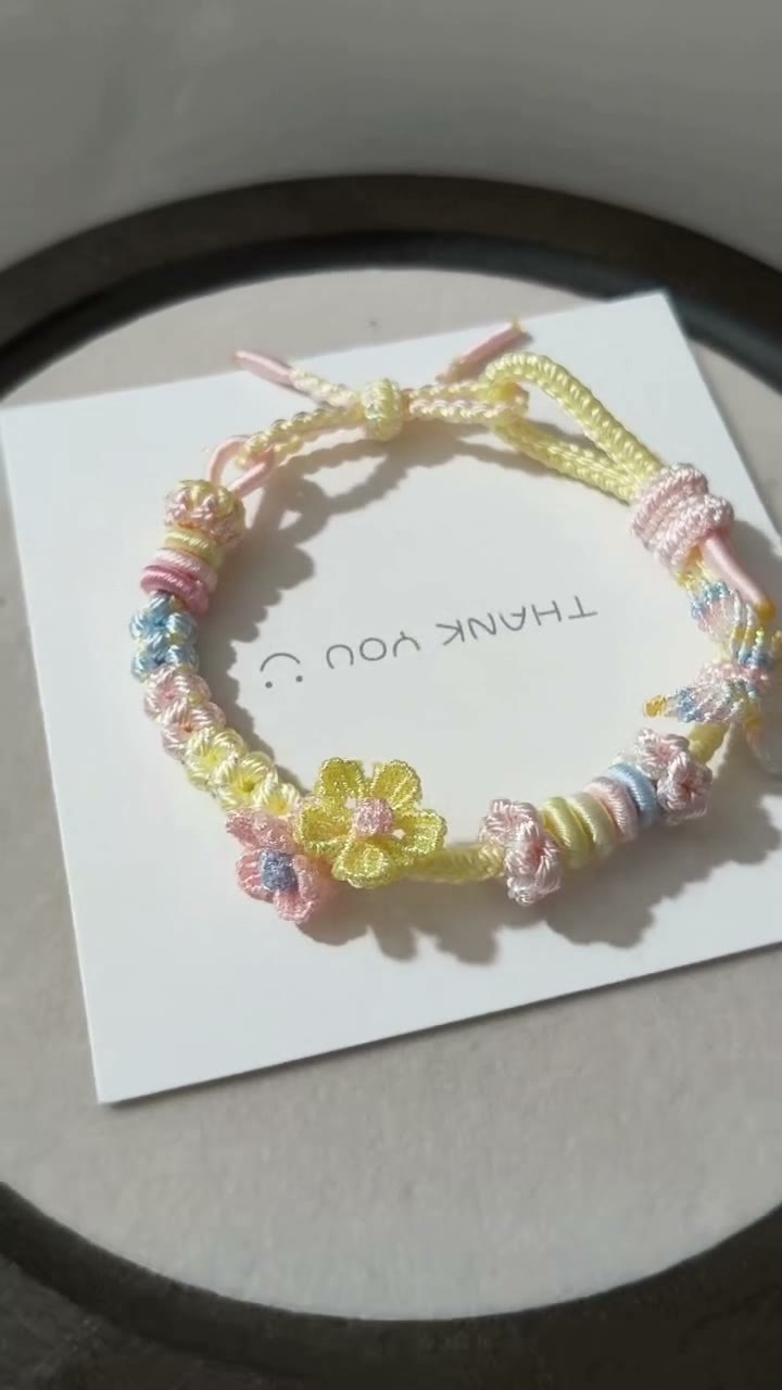 Handwoven Gradient Macrame Lucky Bracelet