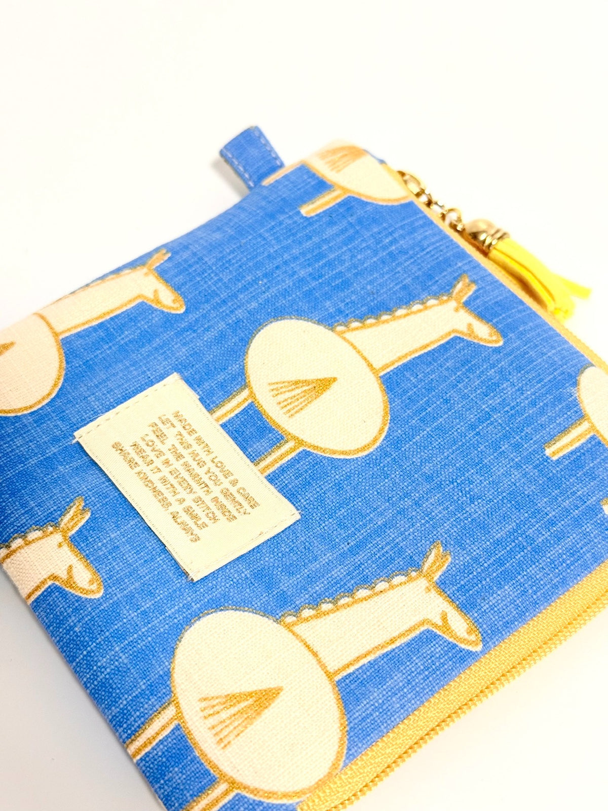 Llama Print Cotton Pouch with Card Slot
