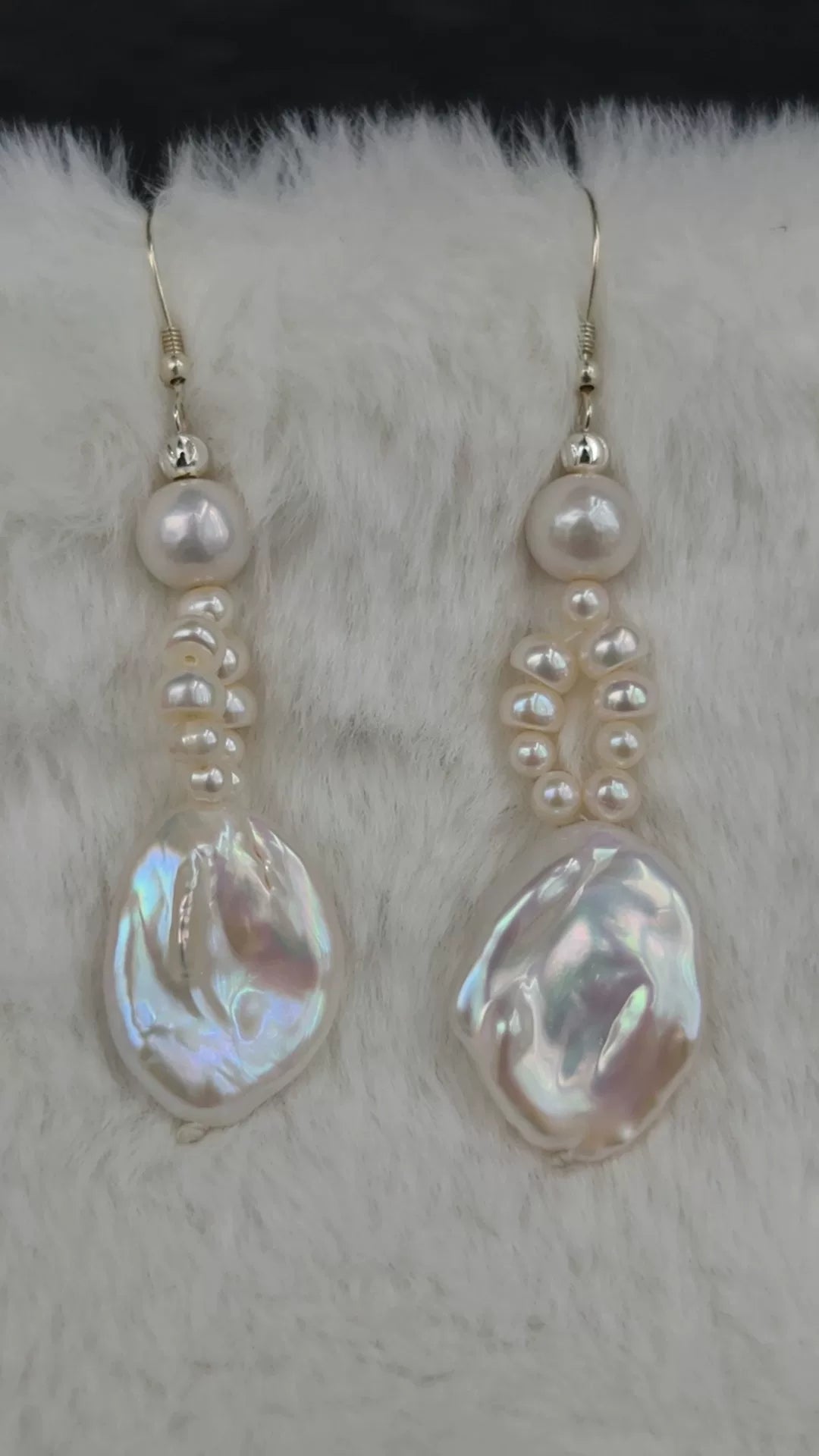 Baroque Freshwater Pearl Dangle Earrings 925 Silver