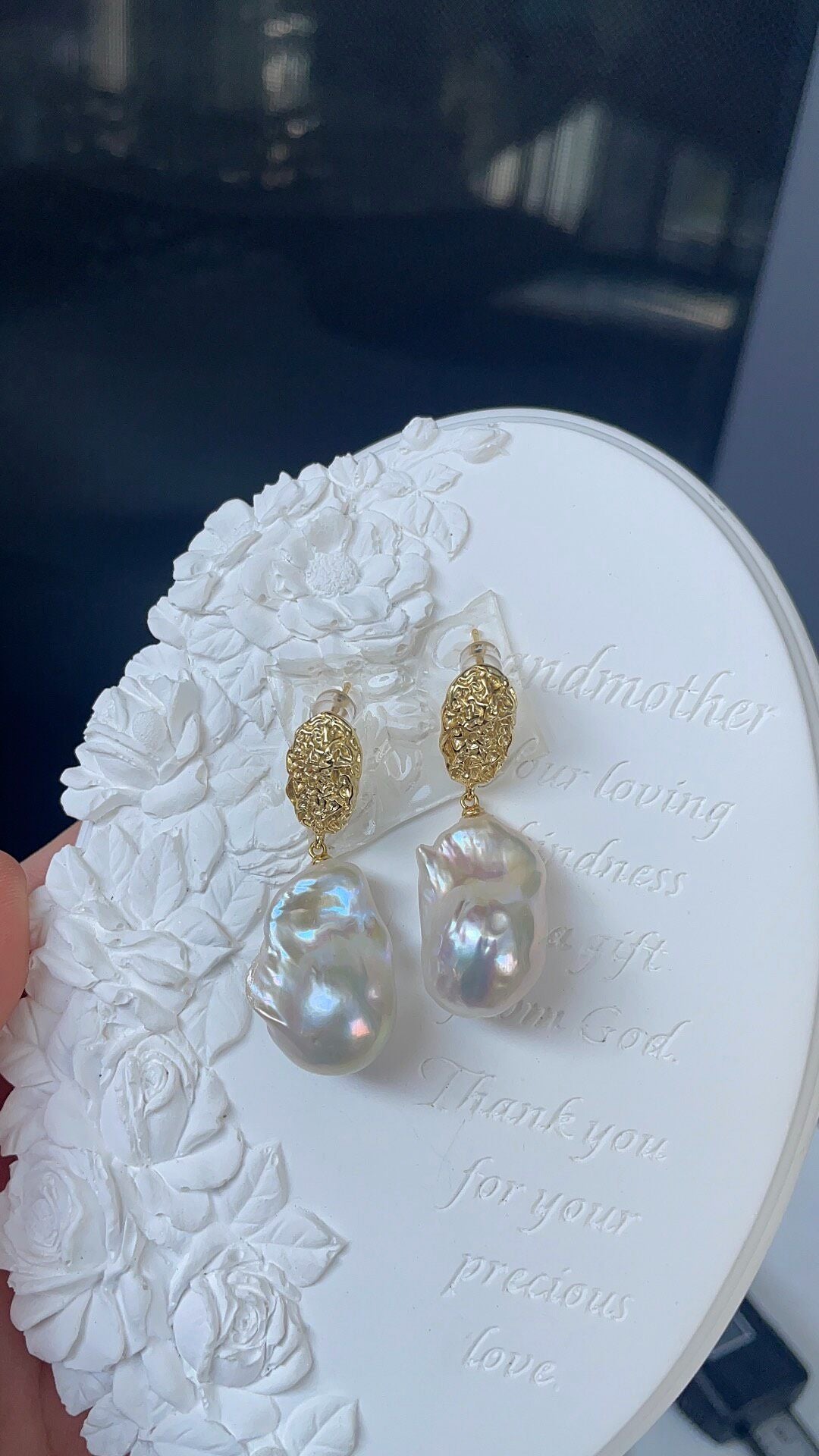バロック淡水パール スタッドピアス 925シルバー