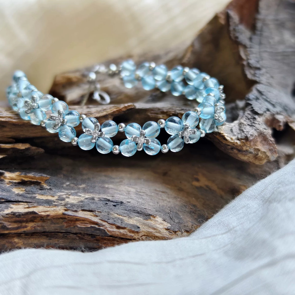 Light Blue Topaz Sterling Silver Bracelet