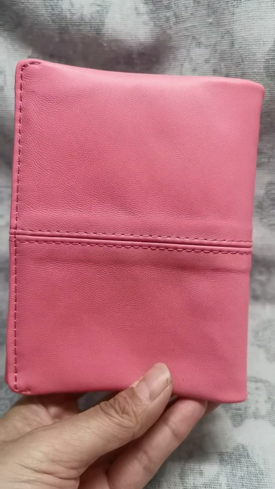 A7 Pink Sheepskin Leather Binder Cover