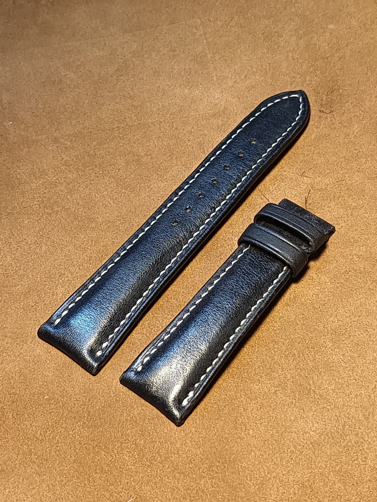 Black Leather Watch Strap with Zermatt Lining