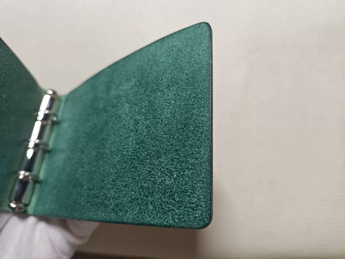 Funda para cuaderno de hojas sueltas en cuero verde menta