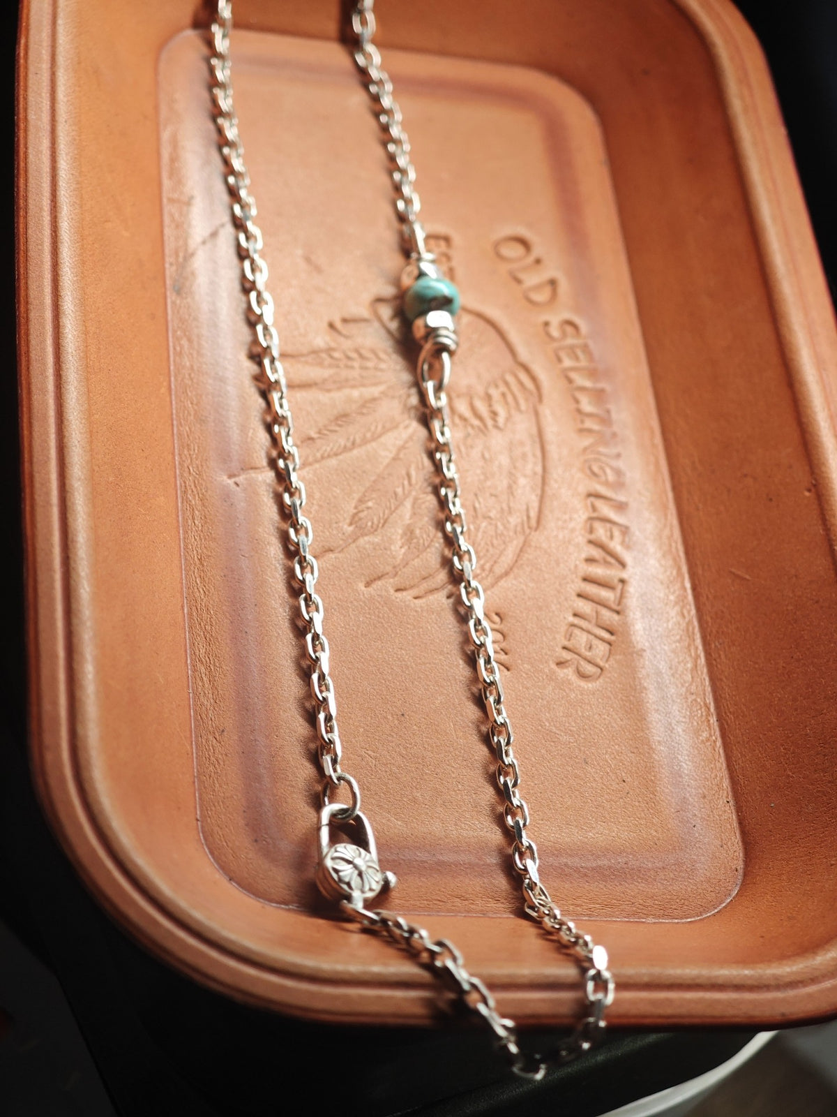 Sterling Silver Necklace with Turquoise Bead