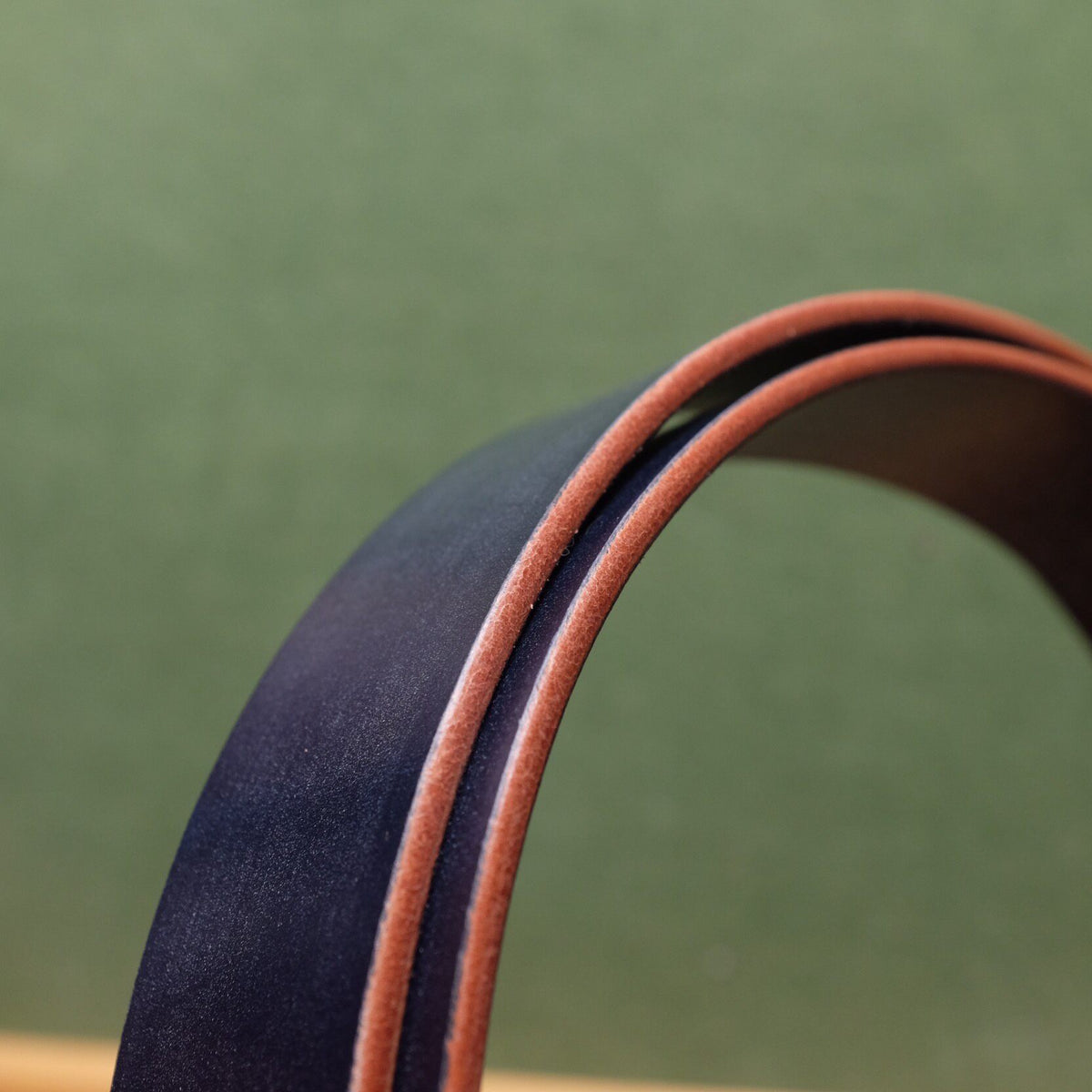 35mm Natural Leather Belt with Brass Square Buckle