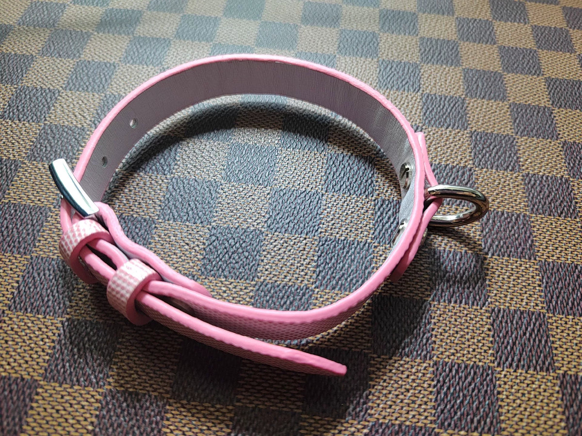Pink Sand Snake Skin Pet Collar