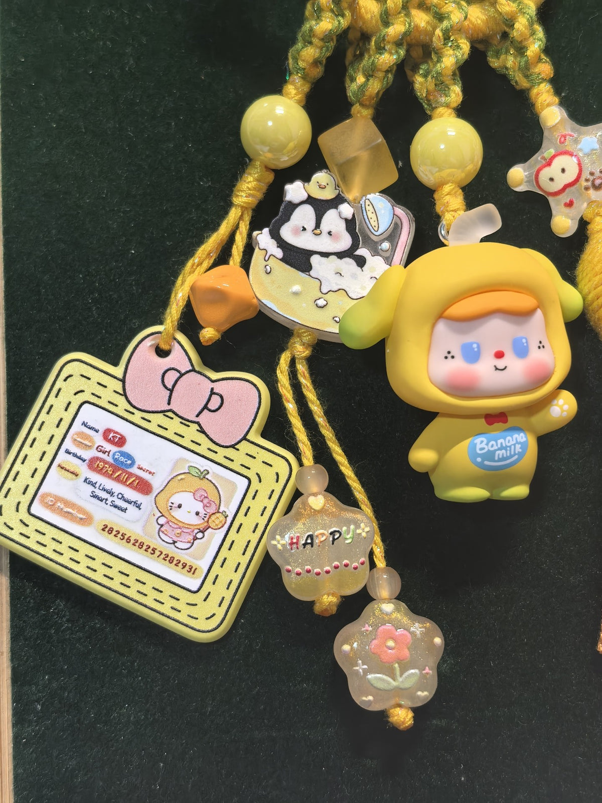 Banana Costume Character Phone Strap Keychain