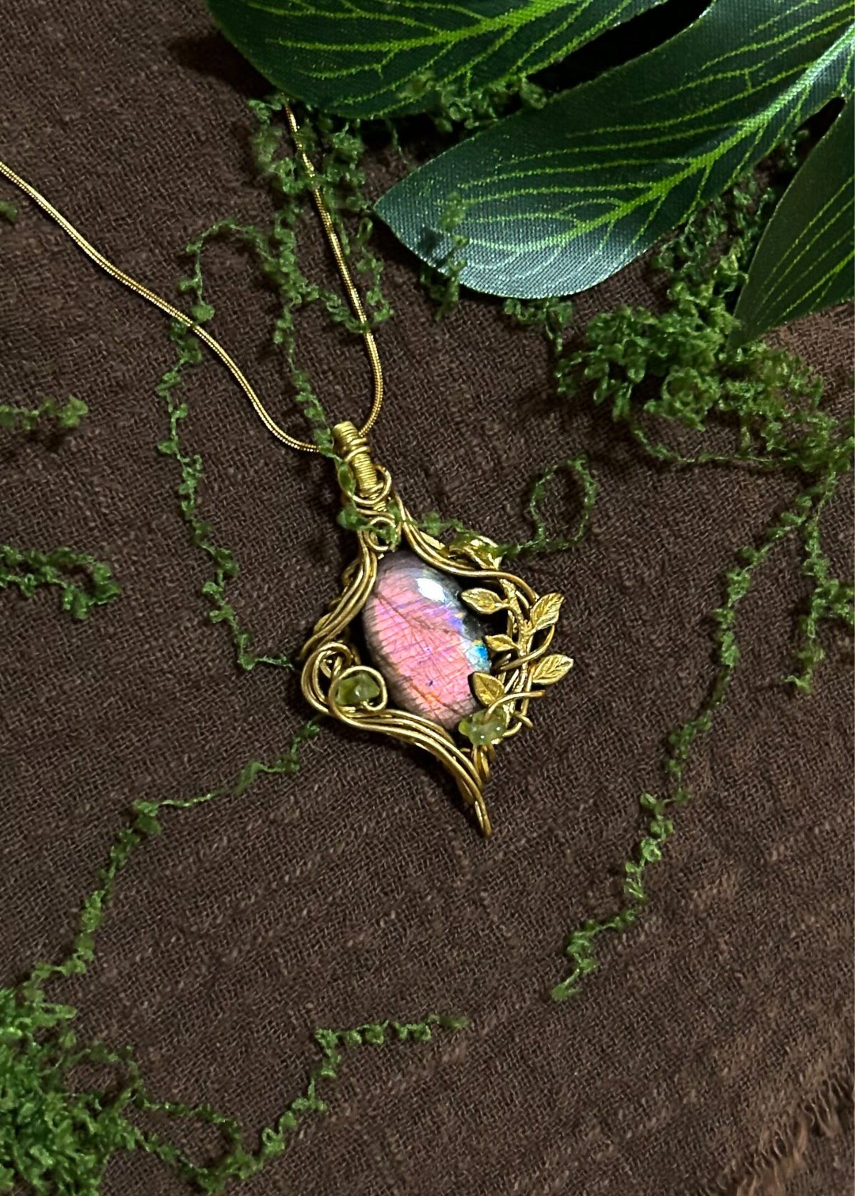 Wire Wrapped Labradorite Pendant Necklace