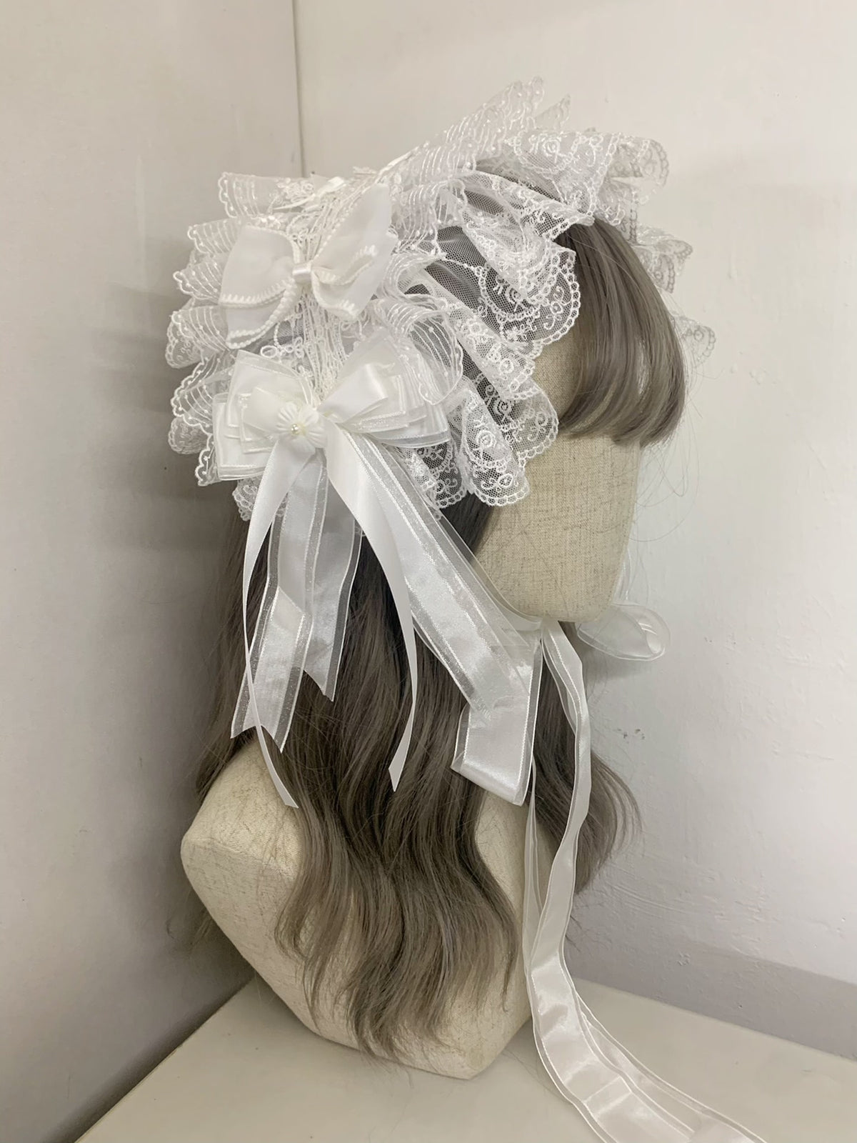 Gothic Lolita Lace Headband Black White