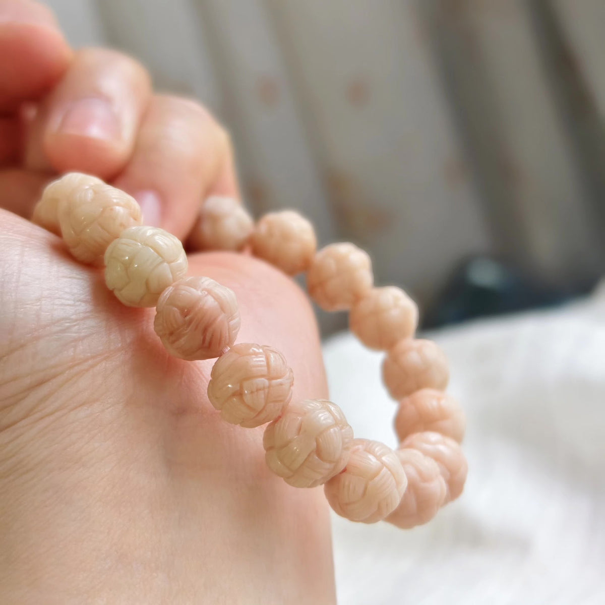 Alashan Agat Lichtroze Wolbol Armband