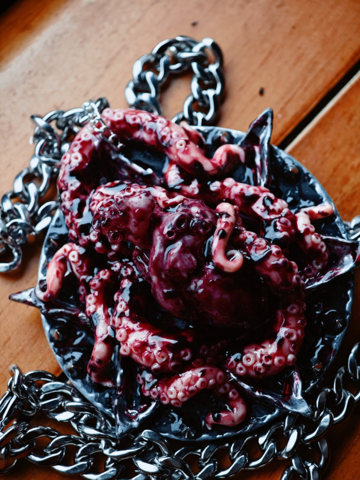 Cthulhu Punk Tentacle Heart Pentagram Pendant