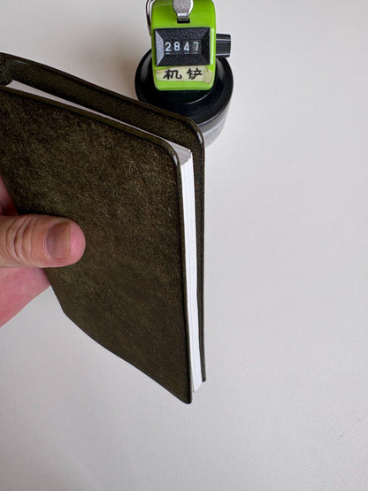 Pueblo Leather 8-Ring Notebook, Olive Green, A7 (126mm x 80mm)