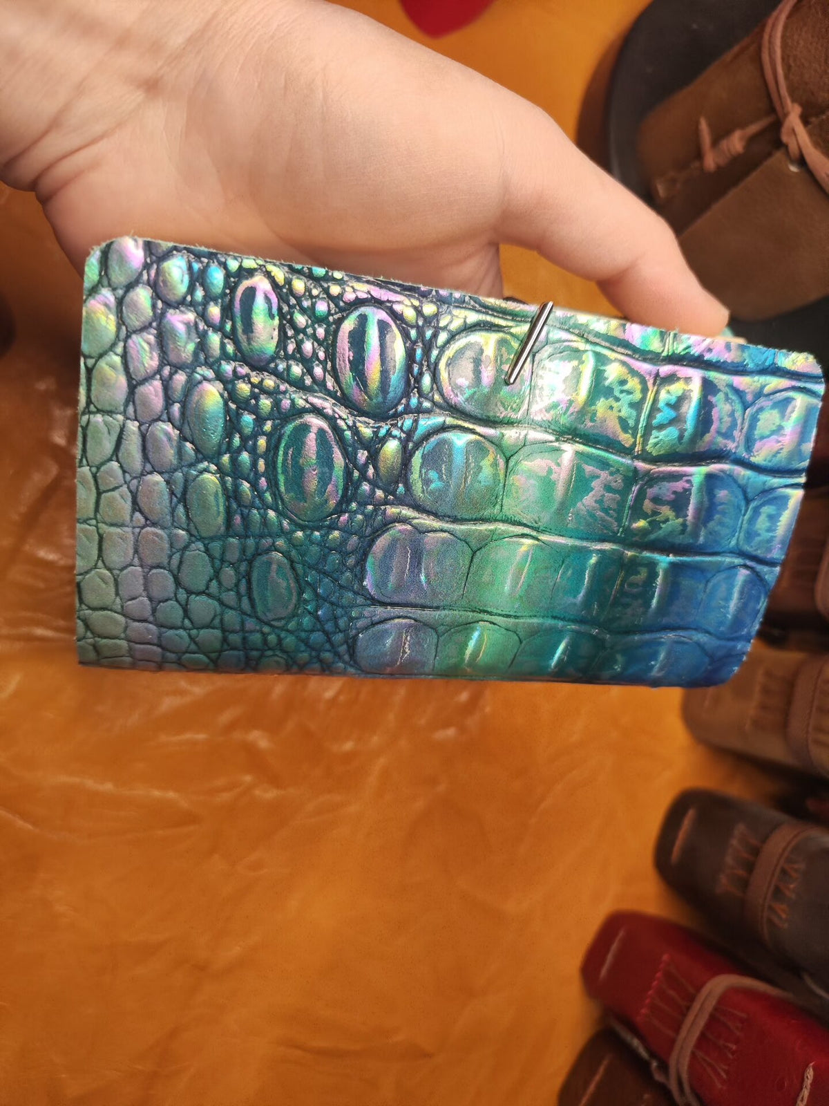 Crocodile Embossed Leather Notebook 192 Pages
