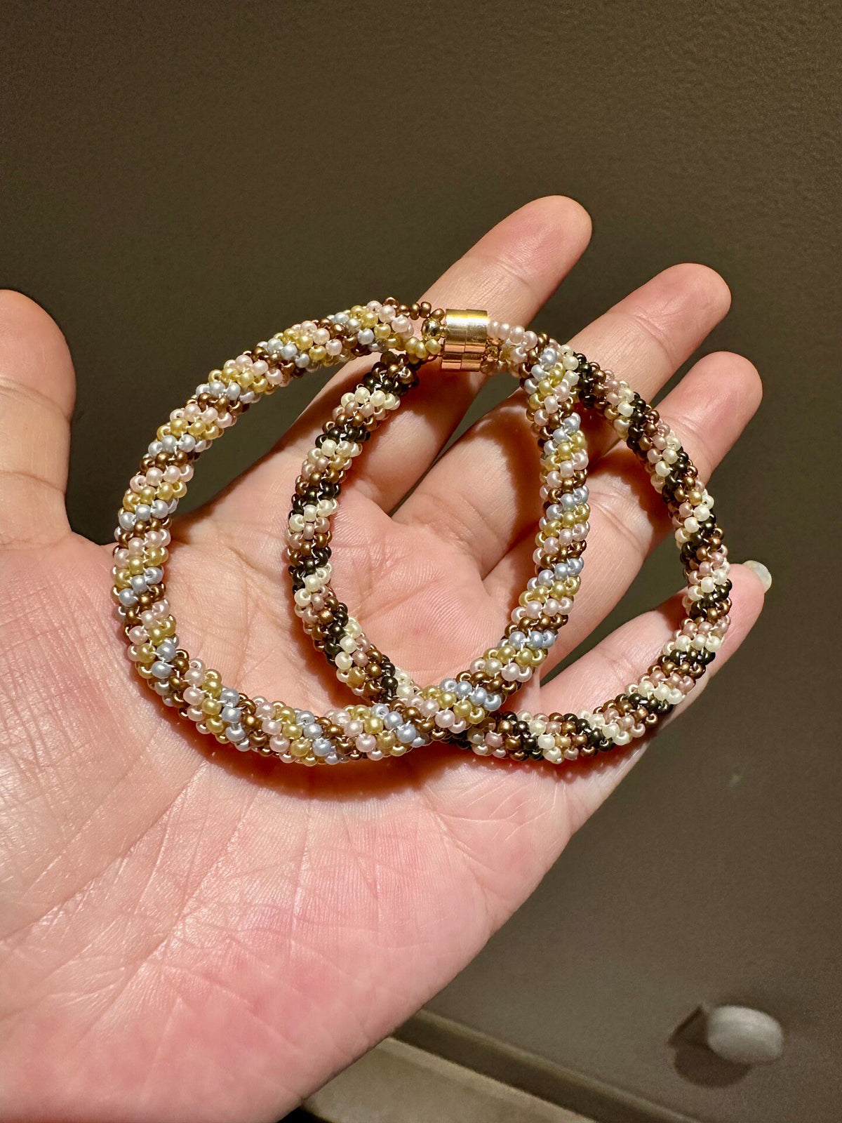 Handcrafted Beaded Bracelet with Magnetic Clasp