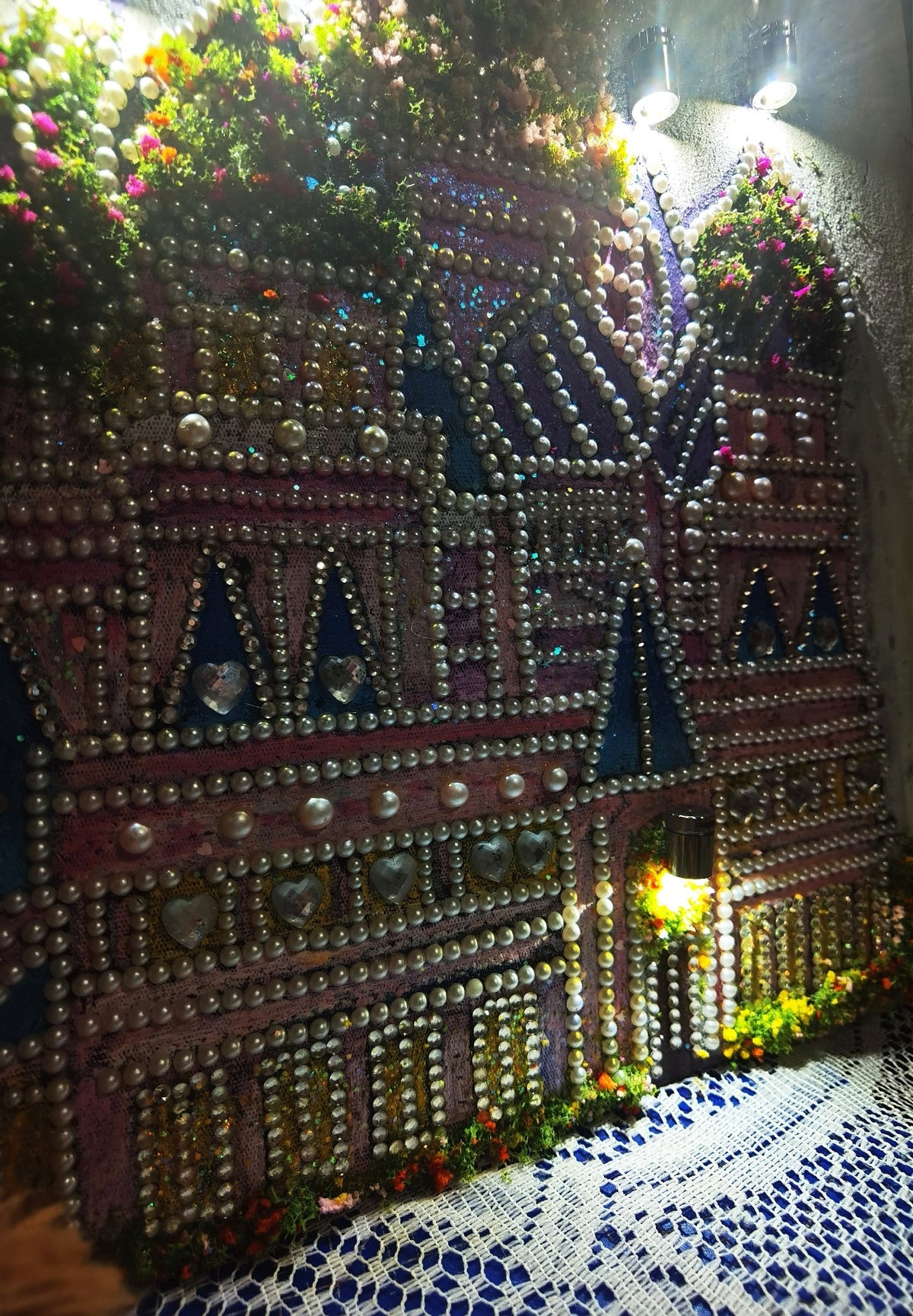 Pearl Castle 3D Painting Alice Garden Handmade Diorama