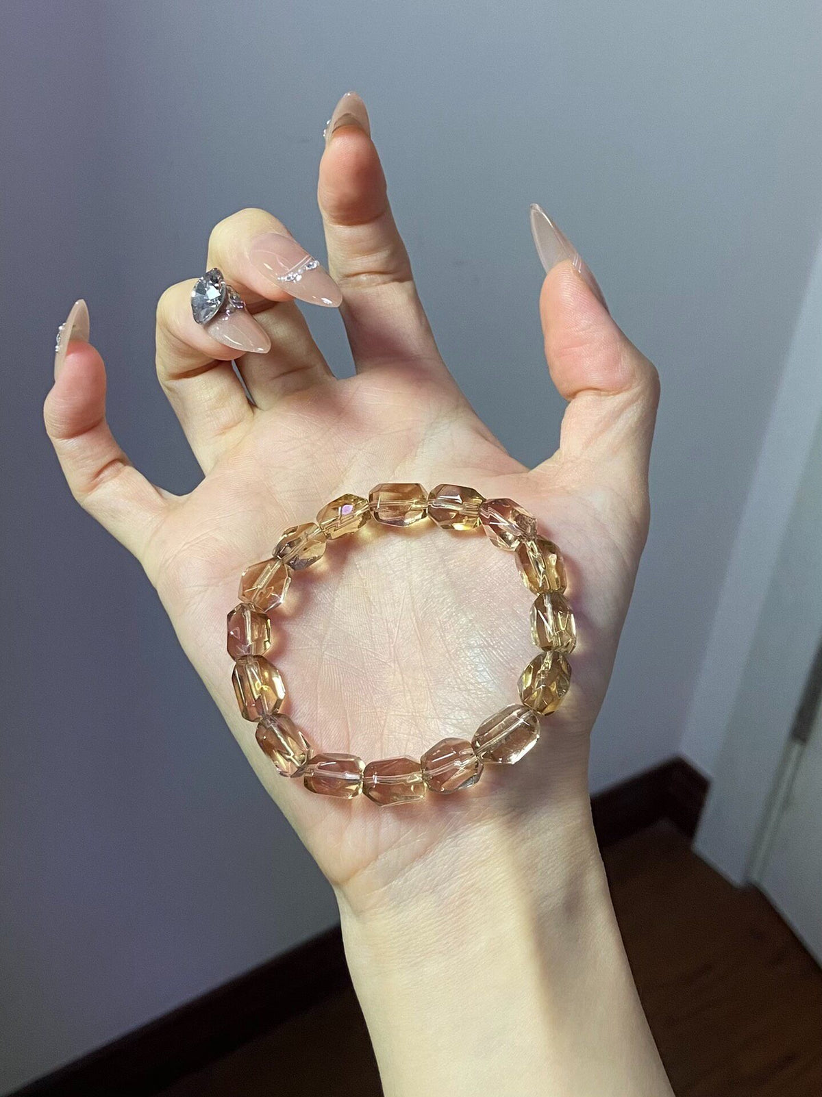 Natural Ametrine Beaded Bracelet 8.5mm