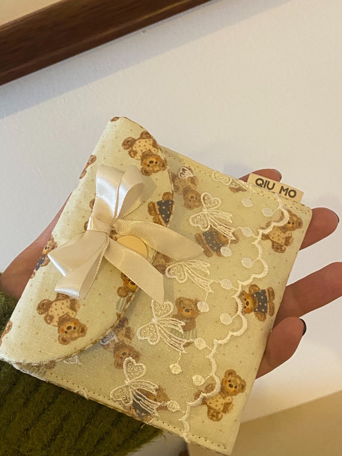 Handmade Bear Lace Card Coin Pouch Set
