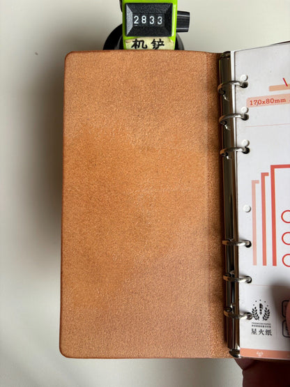 Pueblo Leather A6 Ring-Bound Notebook Cover with 8 Silver Rings