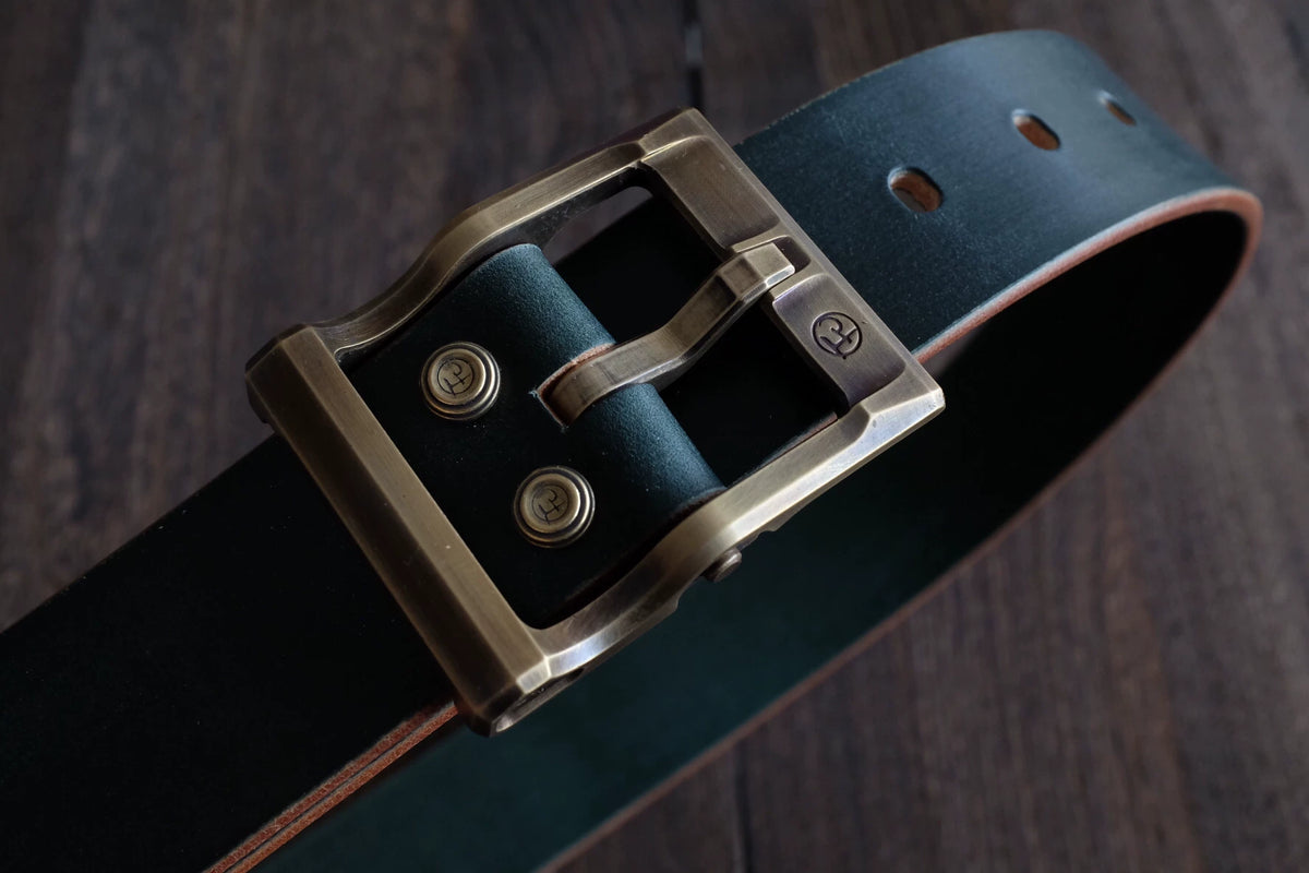 Cinturón de cuero bridle British Sedgwick verde oscuro