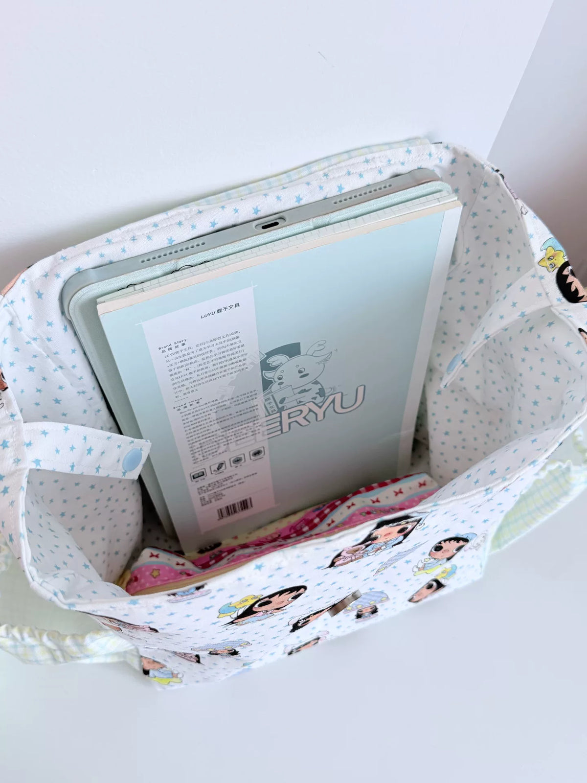 Zaino da bambina con stampa cartoon e stelle