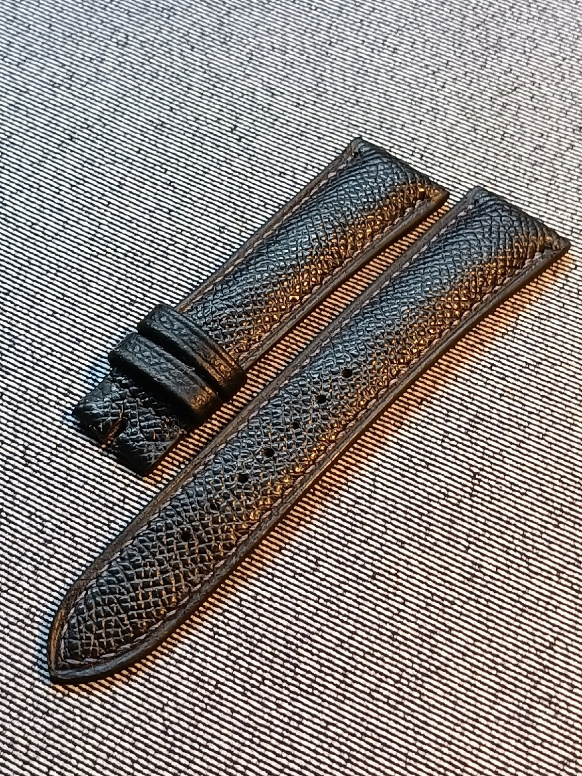 Black Epsom Leather Watch Strap 21mm