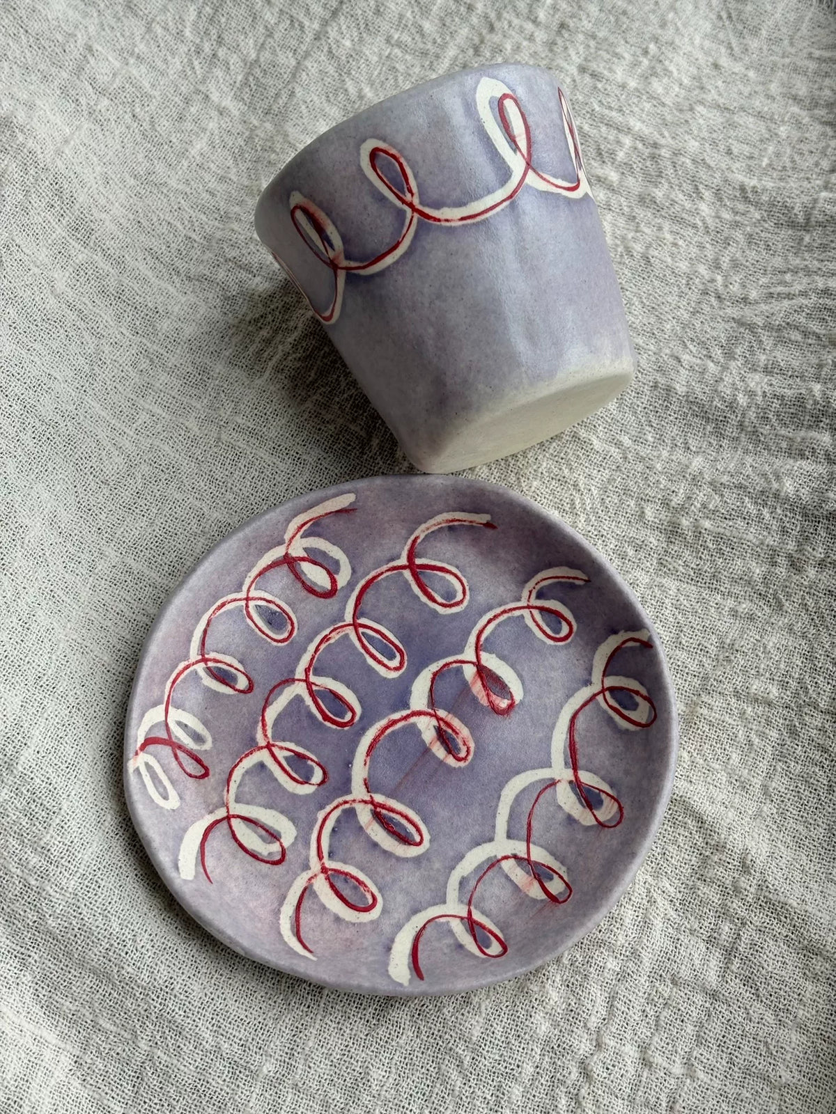 Ensemble tasse et soucoupe en céramique artisanale 75 ml