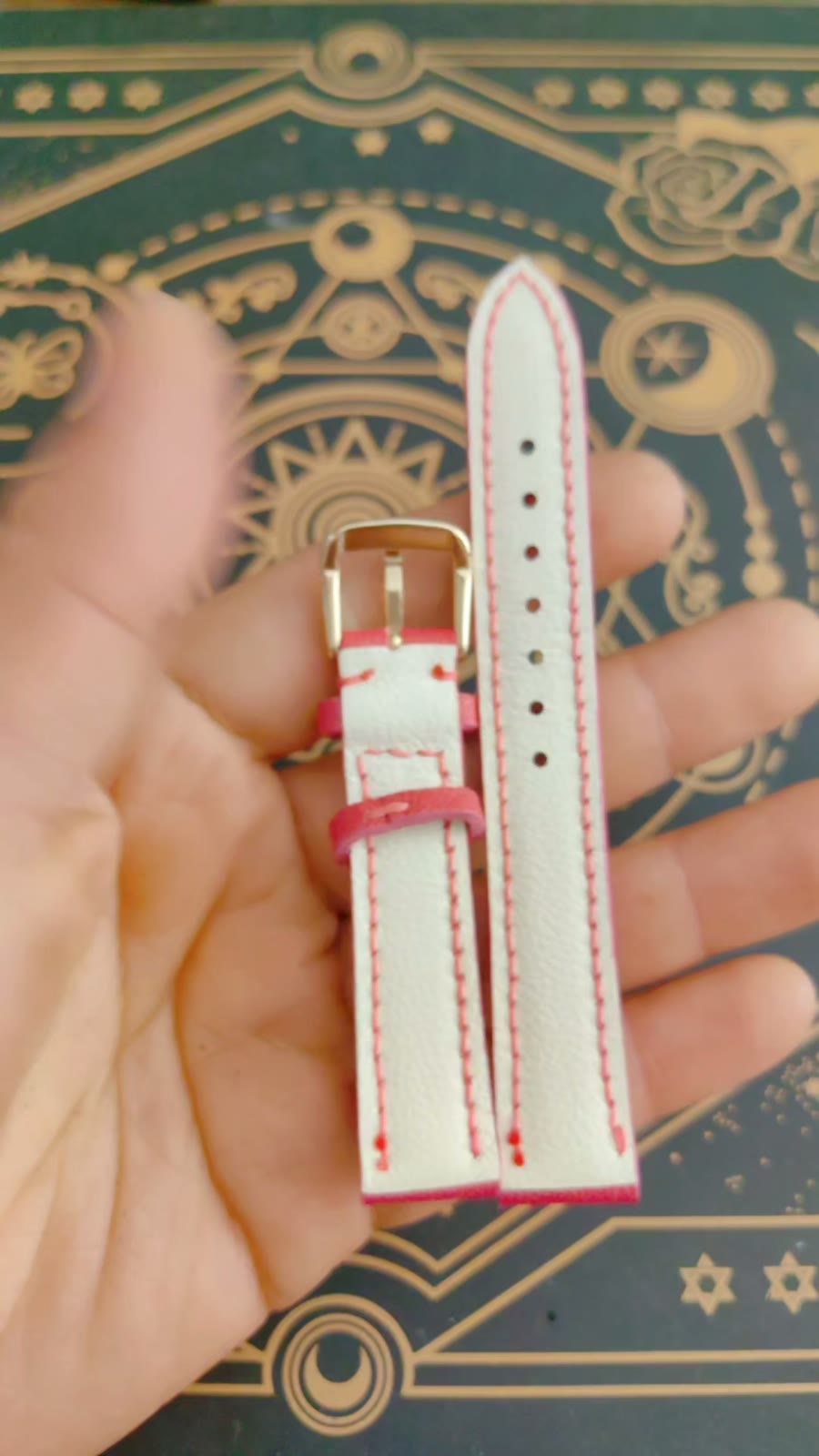 Red Leather Watch Strap Two Piece