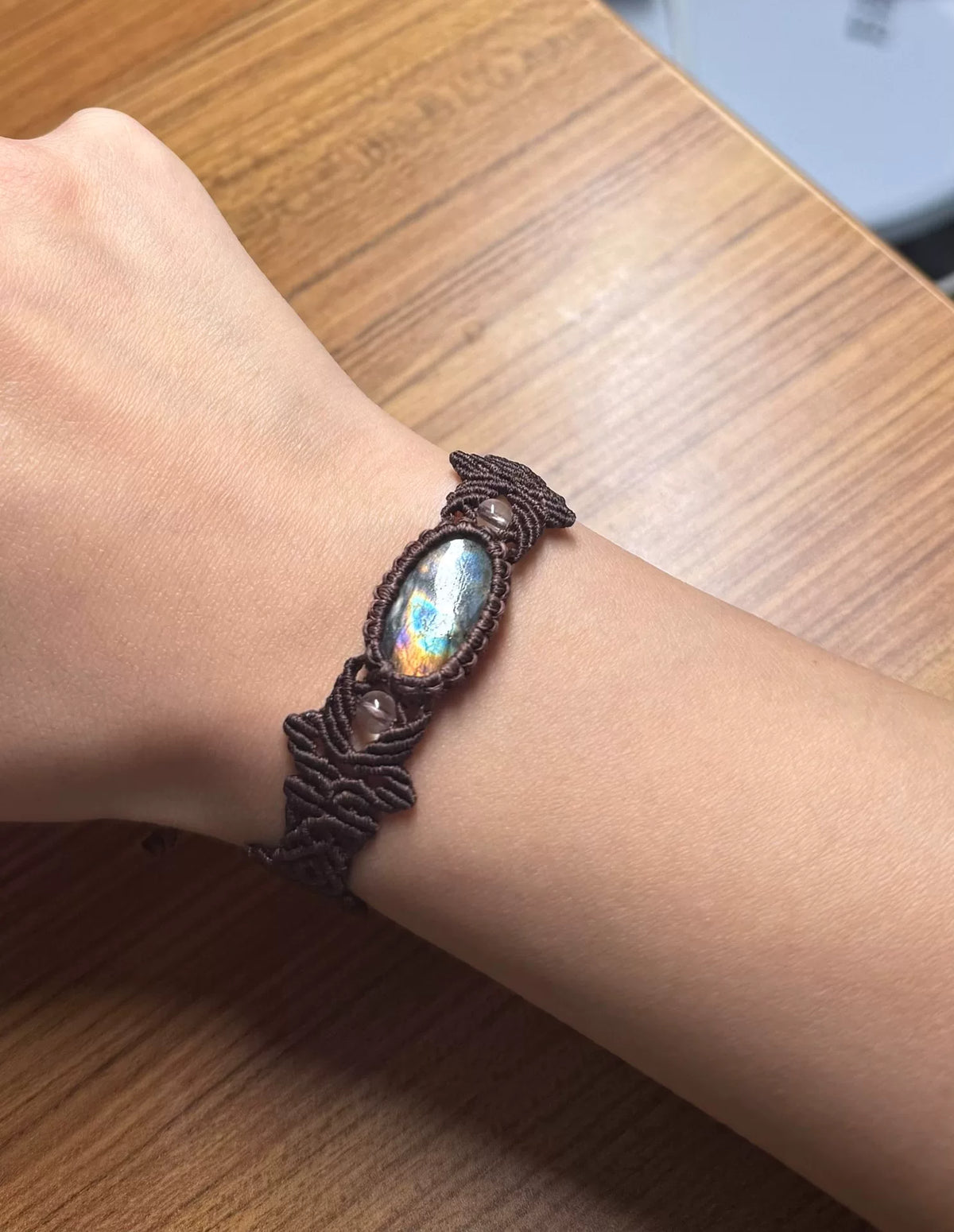Handcrafted Macrame Labradorite Crystal Bracelet