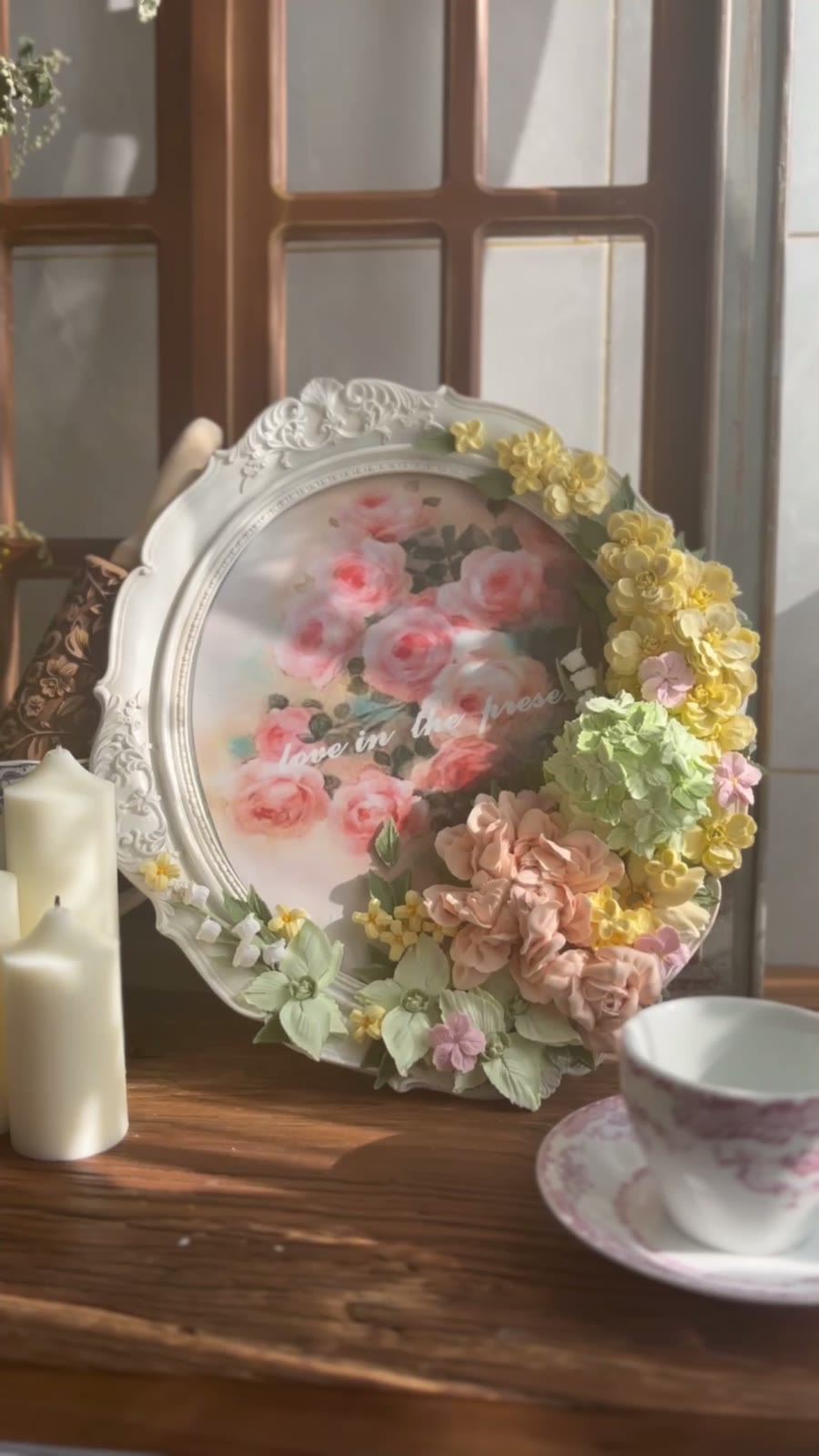 Clay Floral Vintage Mirror