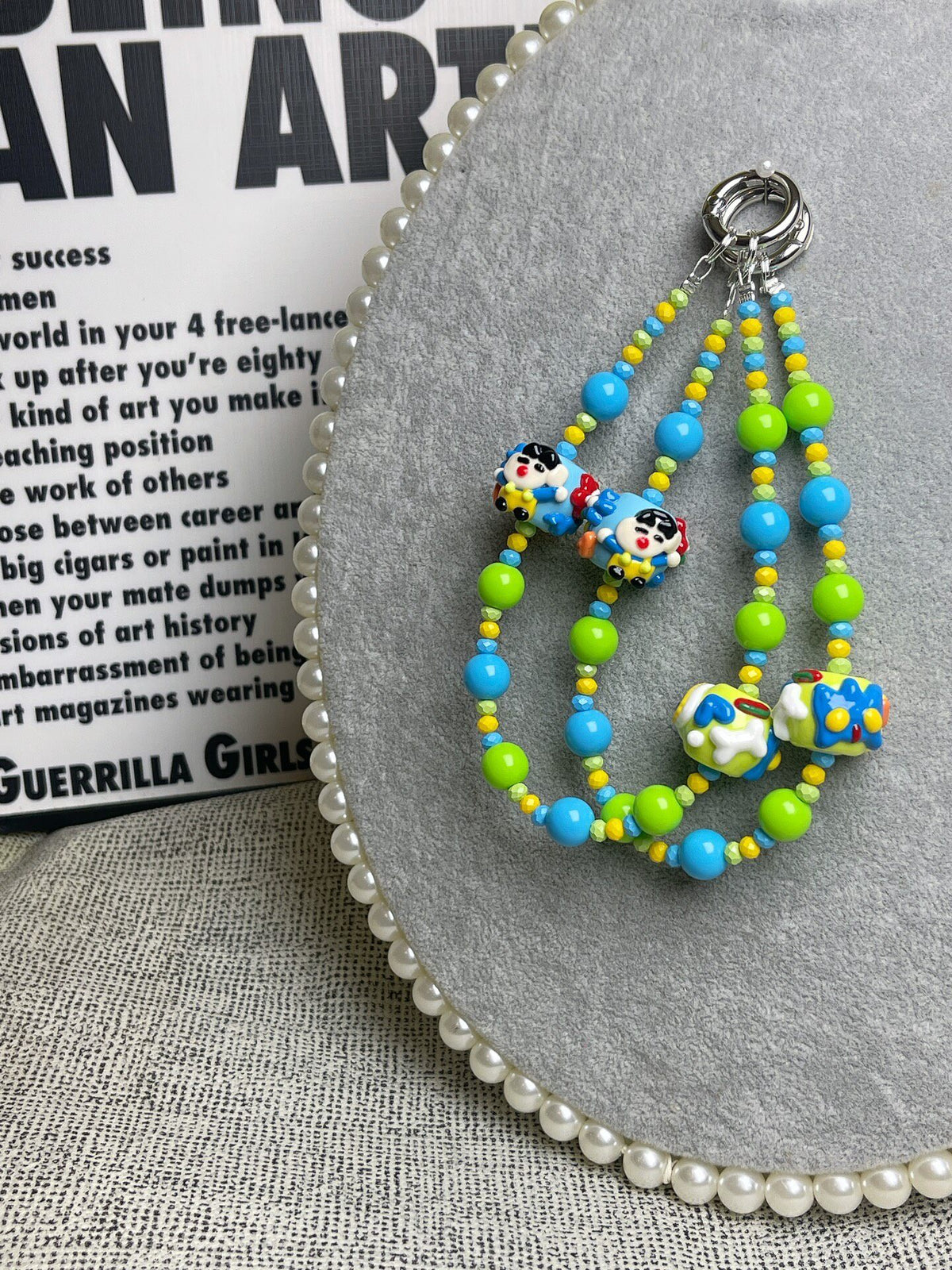 Handmade Cartoon Beaded Phone Chain