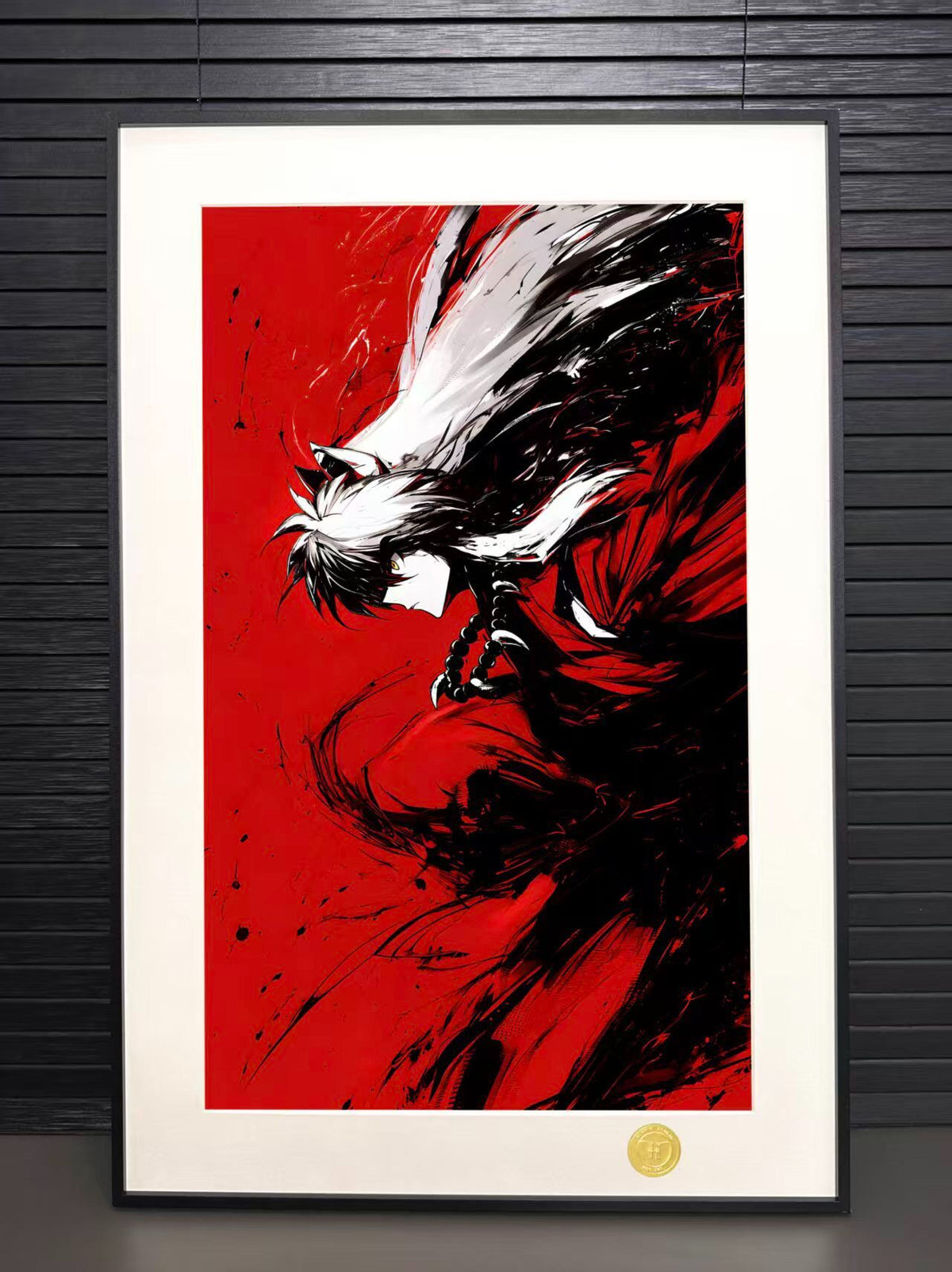 Ink Wash Anime Character Framed Art Print