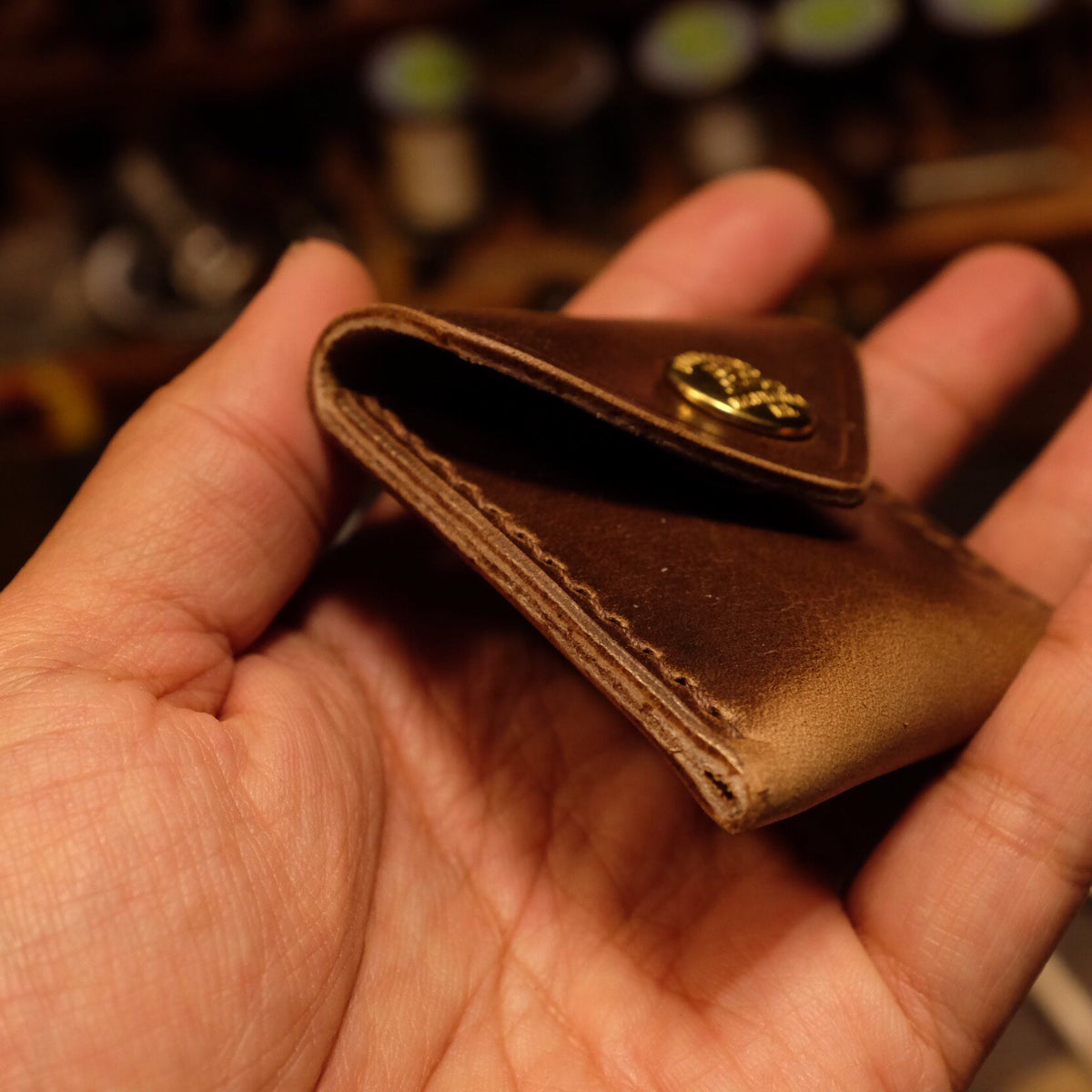 Retro Leather Coin Wallet Keychain