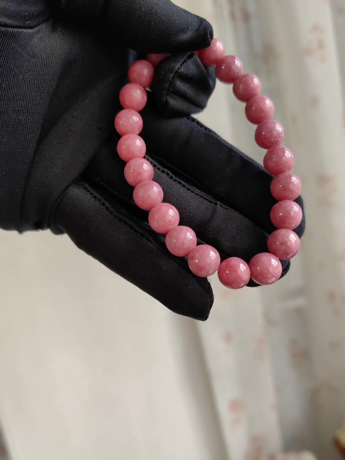 Rhodonite Beaded Bracelet 8.5mm
