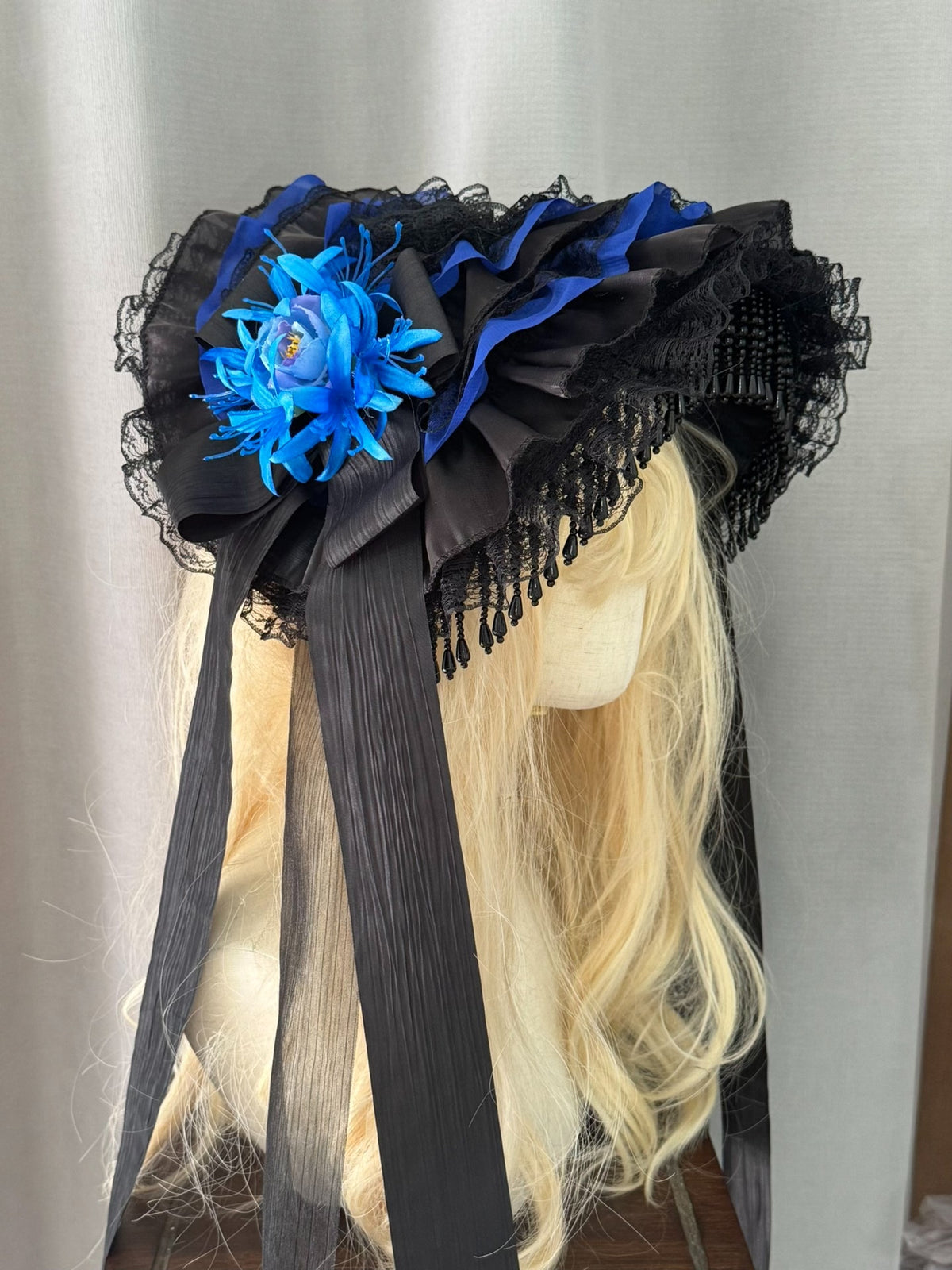 Handcrafted Lolita Hat with Pearl Tassels
