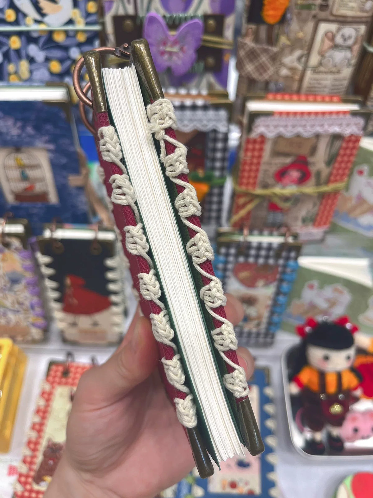 Vintage Handgemaakt Notboek met Bloemenprint