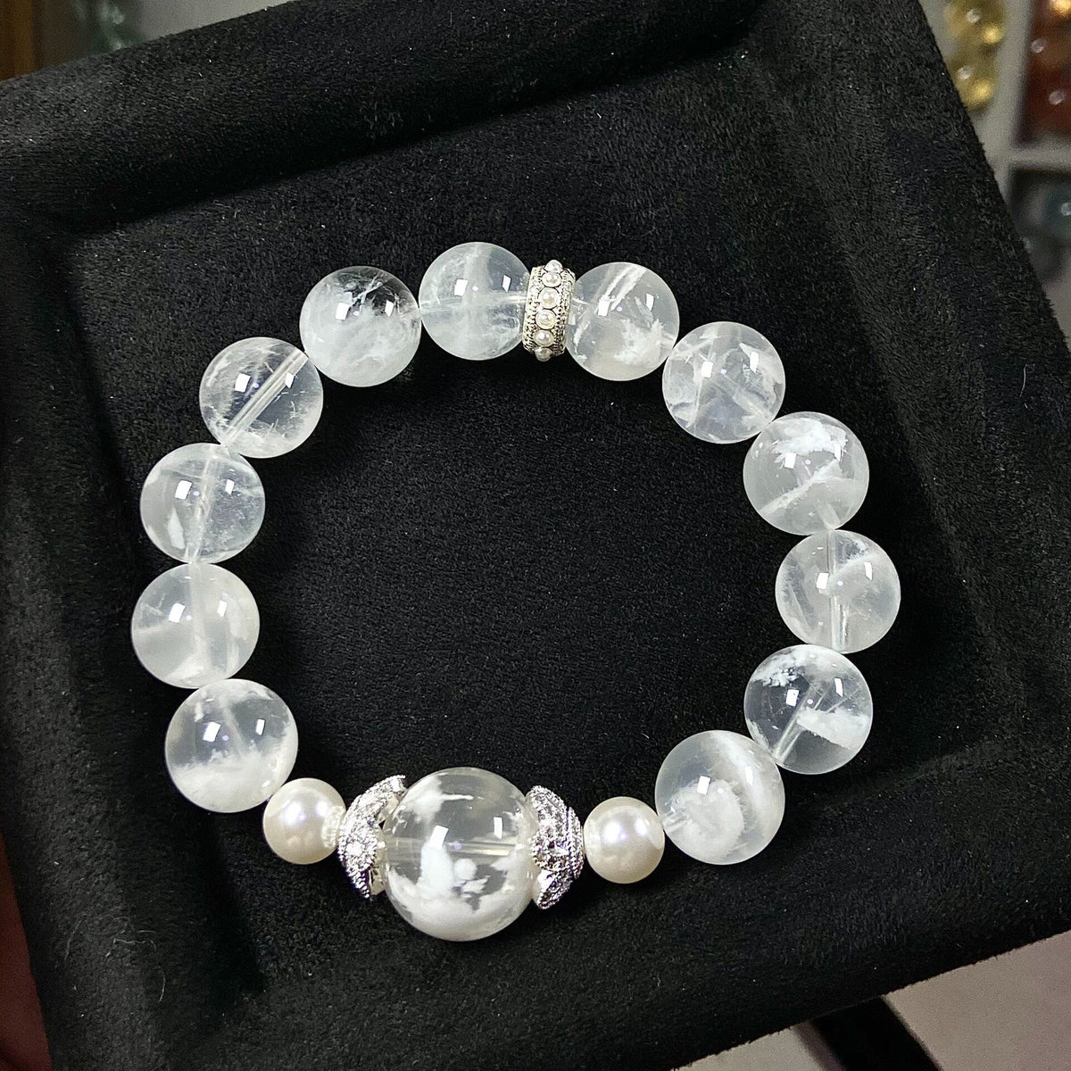 Snowflake Ghost Quartz Bracelet 12mm