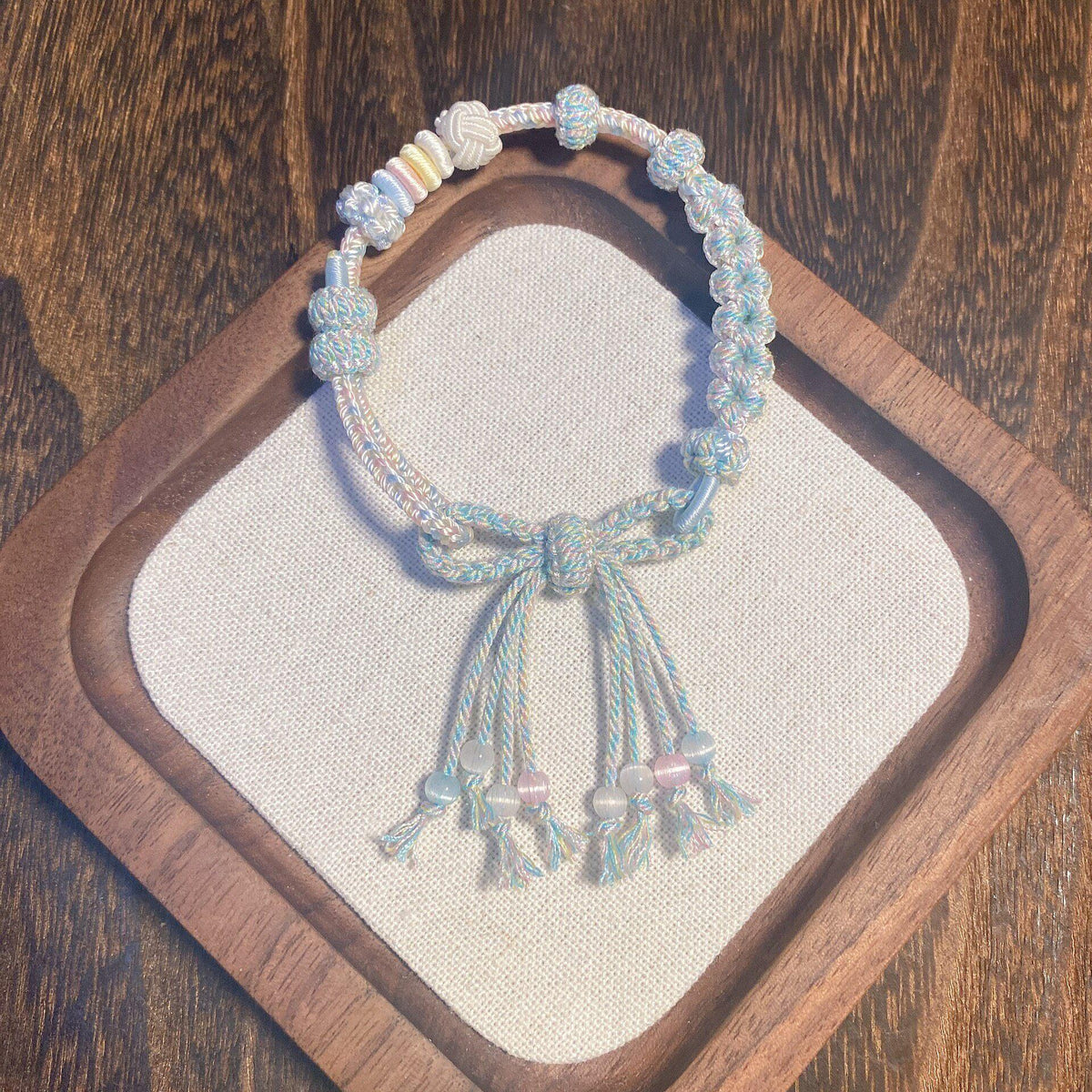 Handwoven Knotting Bracelet Pastel Colors
