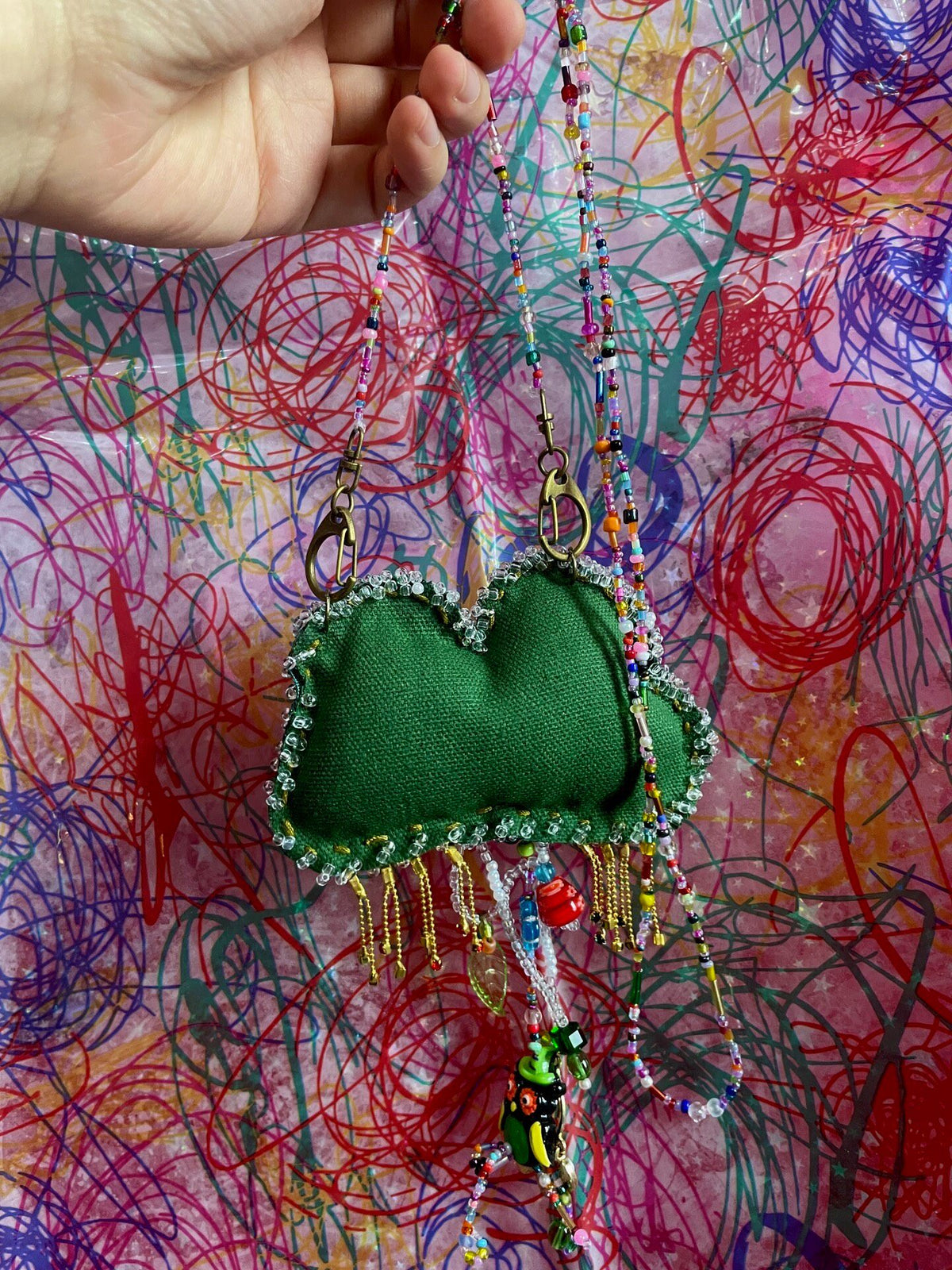 Beaded Crossbody Mini Bag Necklace