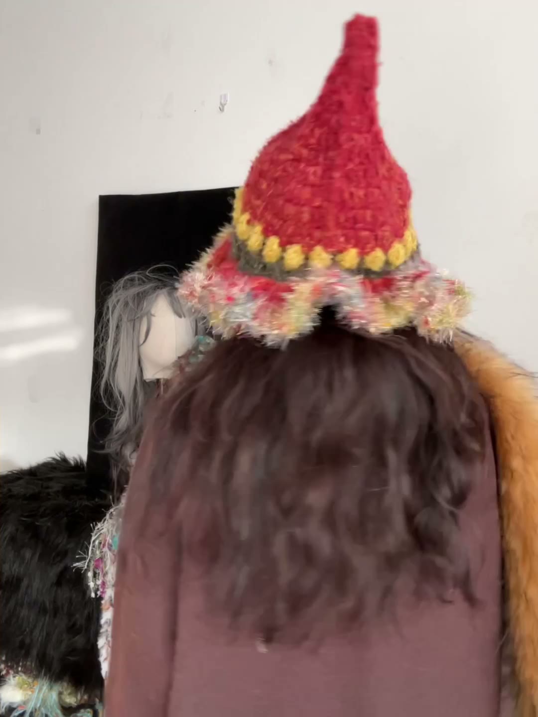 Hand Crocheted Pointed Crown Knit Hat