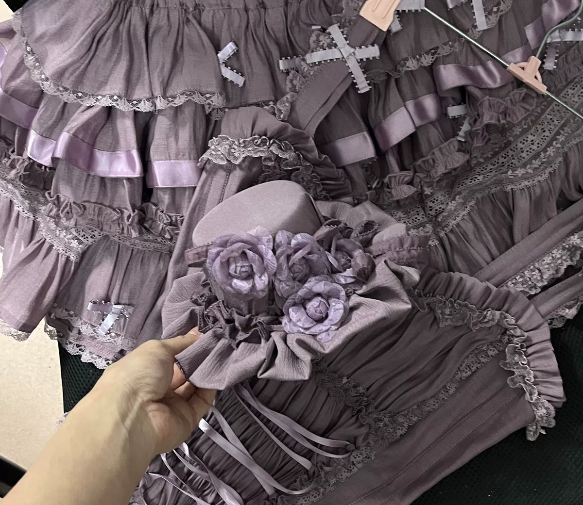 Purple Crinkled Fabric Mini Top Hat