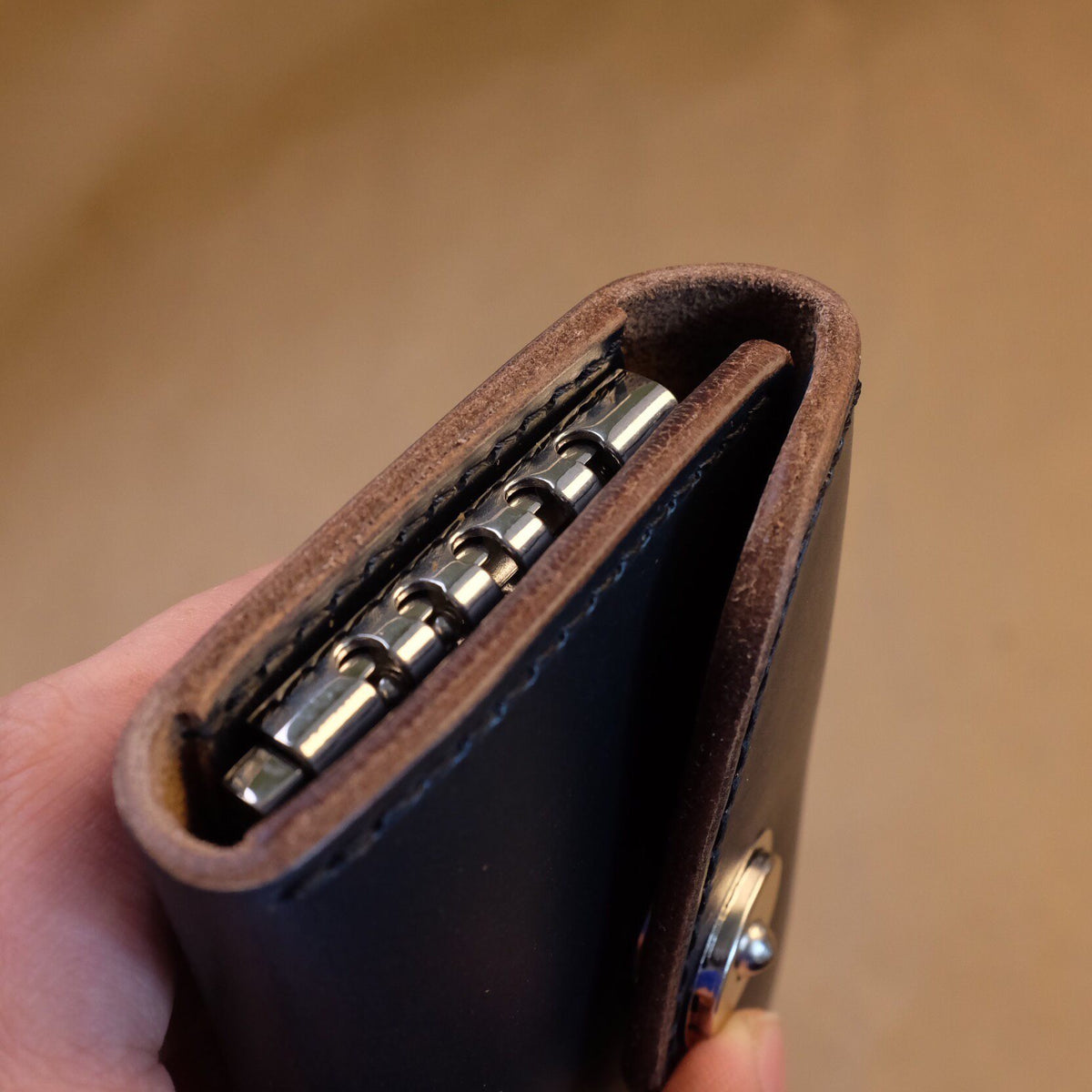 Navy Horween CXL Leather Key Holder